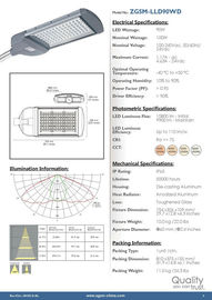 100W lampade di alluminio della via di alto potere LED IP65, 120v 130v 240v